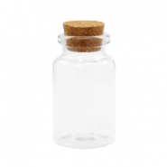 Bottiglietta dei desideri con tappo in sughero 5x3cm trasparente