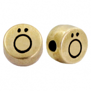 Perline alfabeto di metallo DQ con disegno lettera &Ouml; bronzo antico (privo di nichel)