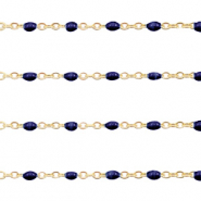 Componenti in acciaio inossidabile 1 mm catena stile rosario blu scuro-oro