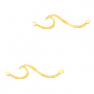 Ciondoli in acciaio inossidabile distanziatore a forma di onda oro