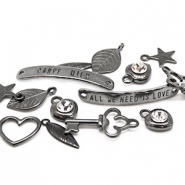 Perline e ciondoli di metallo DQ Perline di metallo DQ color argento antracite