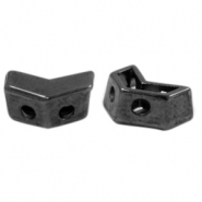 Perline di metallo DQ duo beads freccia argento antracite (privo di nichel)