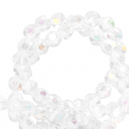 Perline sfaccettate tonde 4mm cristallo-rivestimento AB