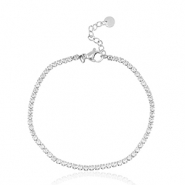 Bracciali in acciaio inossidabile argento-cristallo