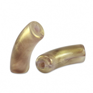 Perline in acrilico tubo lucida talpa oro