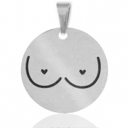 Ciondoli in acciaio inossidabile seni argento