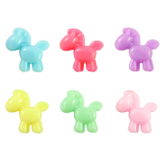 Perline con look acrilico cavallo multicolore pastello