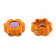 Perline Tile fiore arancio-viola paisley