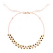 Braccialetti alla moda perline in acciaio inossidabile beige-oro