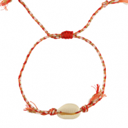 Braccialetti alla moda conchiglia ciprea rosso-arancio-oro