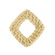 Pendente in rattan rombo bianco naturale