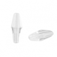 Perline in acrilico ovali sfaccettate trasparenti 