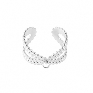 Anelli in acciaio inossidabile con anellino argento