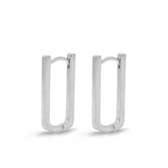 Componenti di metallo DQ Orecchini a cerchio ovale argento (privo di nichel)