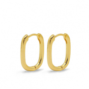 Componenti di metallo DQ Orecchini a cerchio ovale oro (privo di nichel)