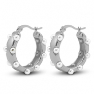 Orecchini in acciaio inossidabil Imitazione di perle argento