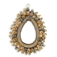 Ciondoli sfaccettati goccia multicolore-oro champagne