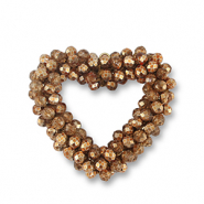 Ciondoli sfaccettati cuore marrone rame