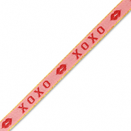 Nastro con testo "xoxo" rosa-rosso