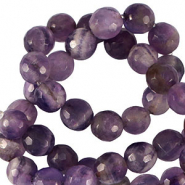 Perline in pietra naturale Quarzo 6mm sfaccettate effetto viola porpora delicato