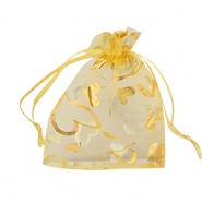 Sacchetti in organza 9x12cm cuore giallo-oro