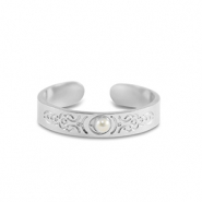 Anelli in acciaio inossidabile perle argento