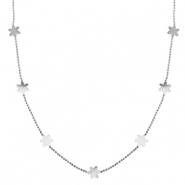 Collane in acciaio inossidabile fiore argento