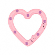 Componenti colorati anello bris&eacute; portachiavi cuore rosa-viola