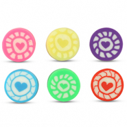 Perline di polimero tonde cuore multicolore