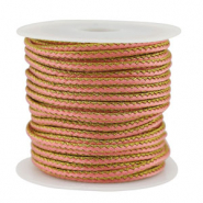Cordoncino intrecciato alla moda 2.3mm rosa-oro