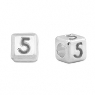 Perline alfabeto di metallo DQ 5 argento antico (privo di nichel)