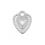 Ciondoli in acciaio inossidabile cuore argento