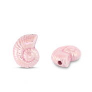 Perline di ceramica greca DQ conchiglia rosa beb&eacute;