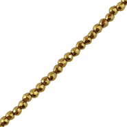 Perline di ematite sfaccettata tonda 2mm oro