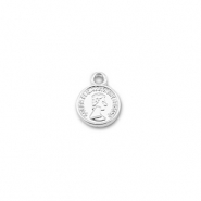 Ciondoli di metallo rotondo con la Regina Elisabetta argento