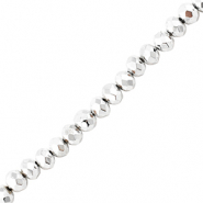 Perline sfaccettate 4x3mm rondella argento metallico