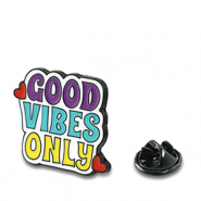 Pins "Good vibes only" viola-turchese-giallo