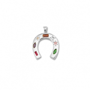 Metallo TQ in ottone ciondolo ferro di cavallo argento