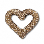 Perline in stile bohémien cuore marrone taupe