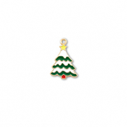 Ciondoli di metallo albero di natale oro-bianco-verde-giallo