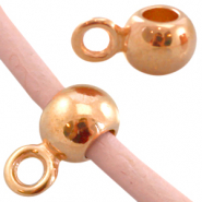 Pendenti di metallo DQ con 1 anellino (per pelle 2mm) oro rosa (privo di nichel)