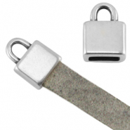 Terminali di metallo DQ quadrato (per pelle piatta 5mm) argento antico (privo di nichel)