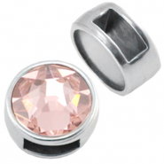 Passanti di metallo DQ per SS34 fondo piatto e cabochon 7mm argento antico