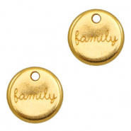 Ciondoli di metallo DQ 12mm 'family' oro (privo di nichel)