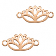 Ciondoli di metallo DQ distanziatore fiore di loto oro rosa (privo di nichel)