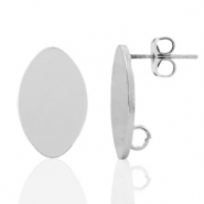 Perno di metallo DQ ovale 11x18 mm argento antico (privo di nichel)