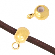 Pendente di metallo DQ con anellino e all'interno un strato di gomma oro (privo di nichel)