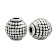 Perline di metallo DQ ovale tubo argento antico (privo di nichel)