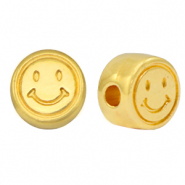 Perline di metallo DQ smiley 7mm oro (privo di nichel)