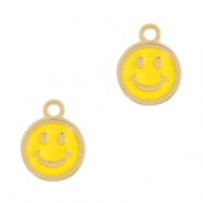 Ciondoli di metallo DQ smiley oro-giallo alba lucente (privo di nichel)